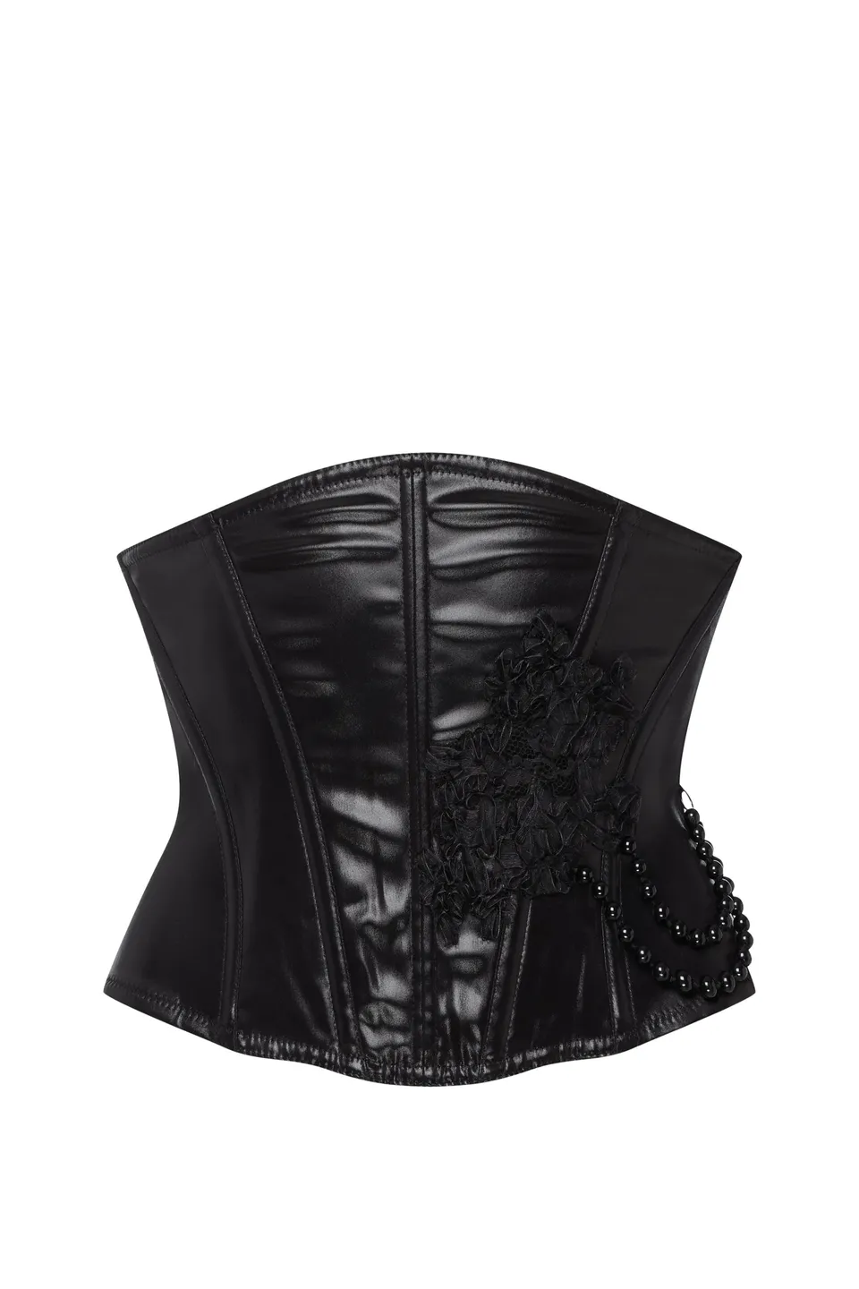 cadolle-finon-ceinture-corset-laque-noir-en-broderie image 1