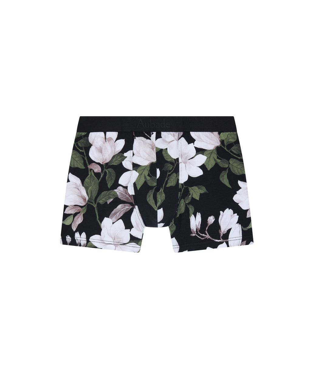 aubade-homme-boxer-magnolia-noir-floral image 1