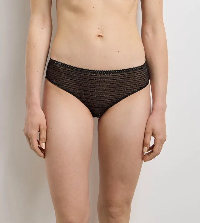 culotte-dim-holiday-dentelle-noire-ray-e-lurex image 1