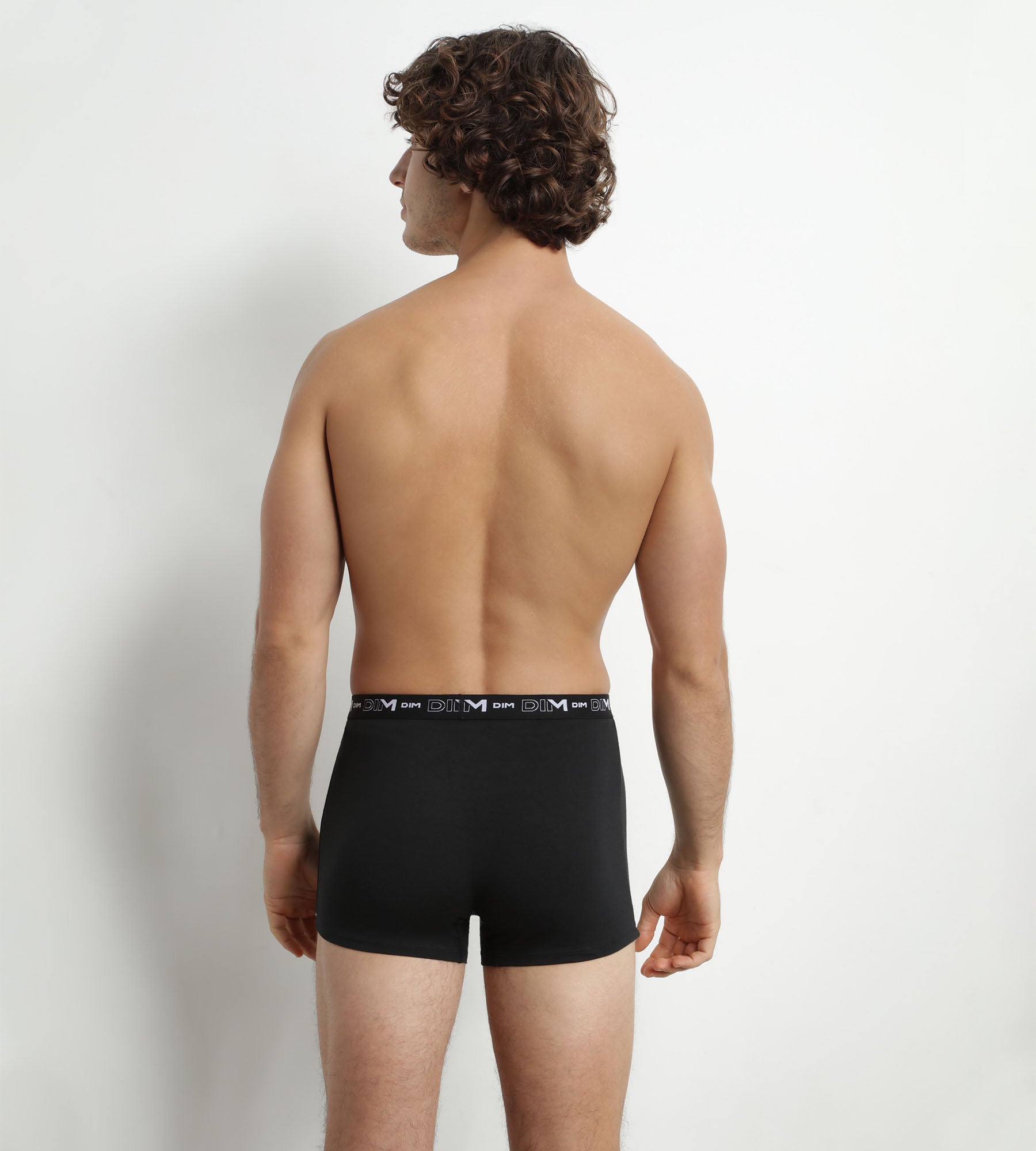 dim-lot-de-2-boxers-homme-coton-stretch-noir-blanc-d6596t2 image 2
