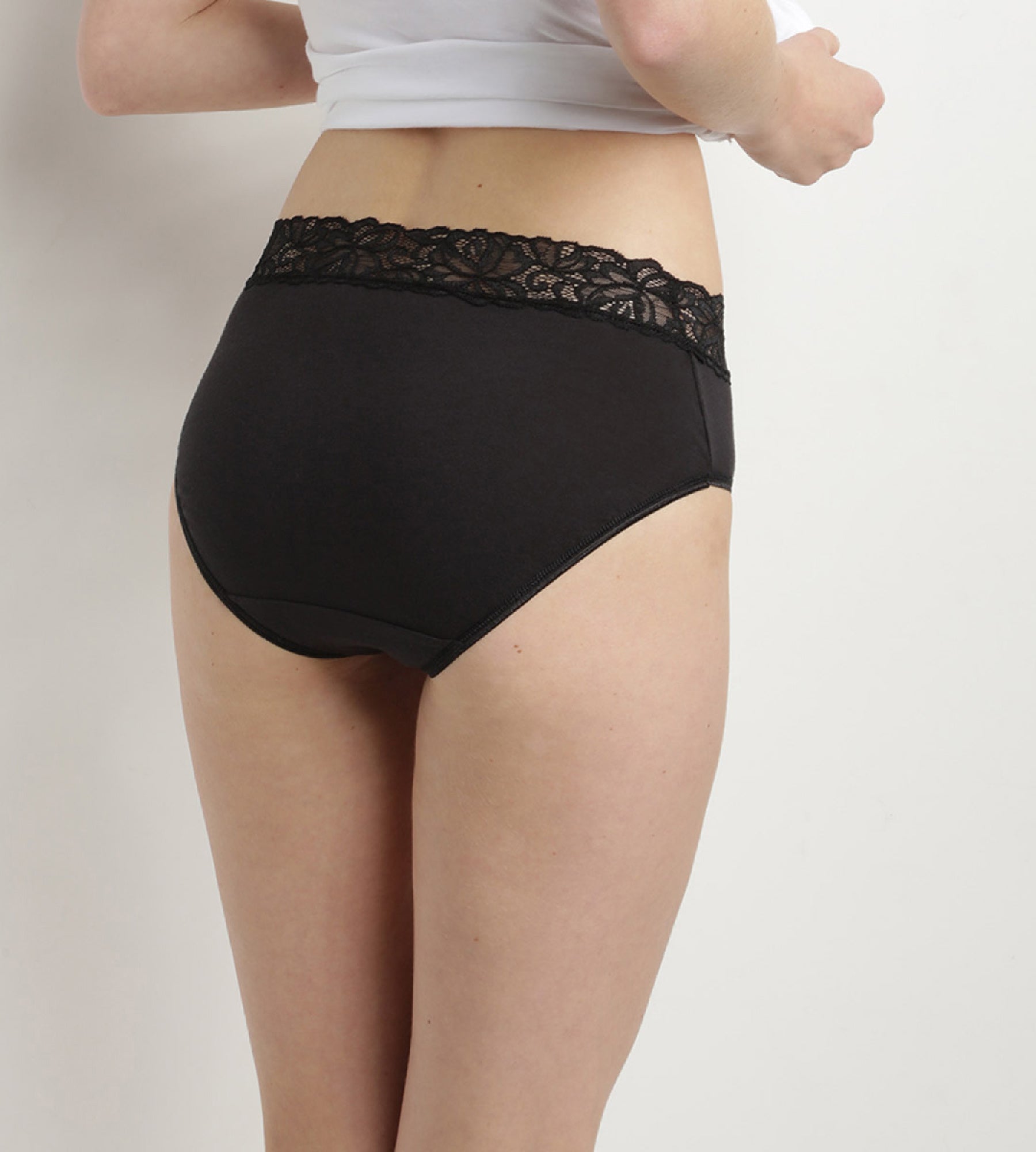 dim-coton-plus-f-minine-lot-de-2-slips-taille-haute-noirs-en-coton-stretch image 2