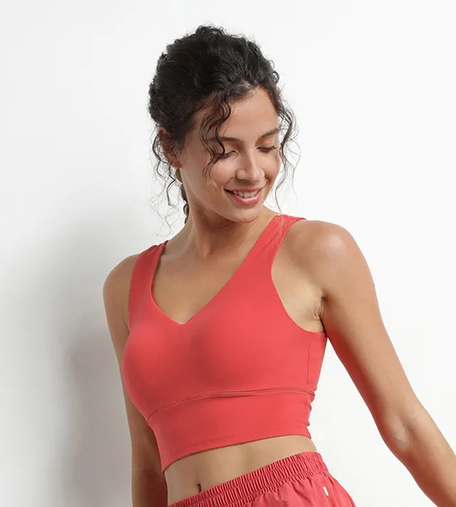 dim-move-brassi-re-longue-microfibre-sculptante-rouge image 1