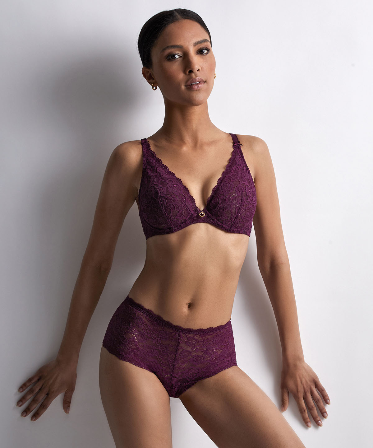 aubade-rosessence-shorty-berry-shorty-en-dentelle-florale image 2