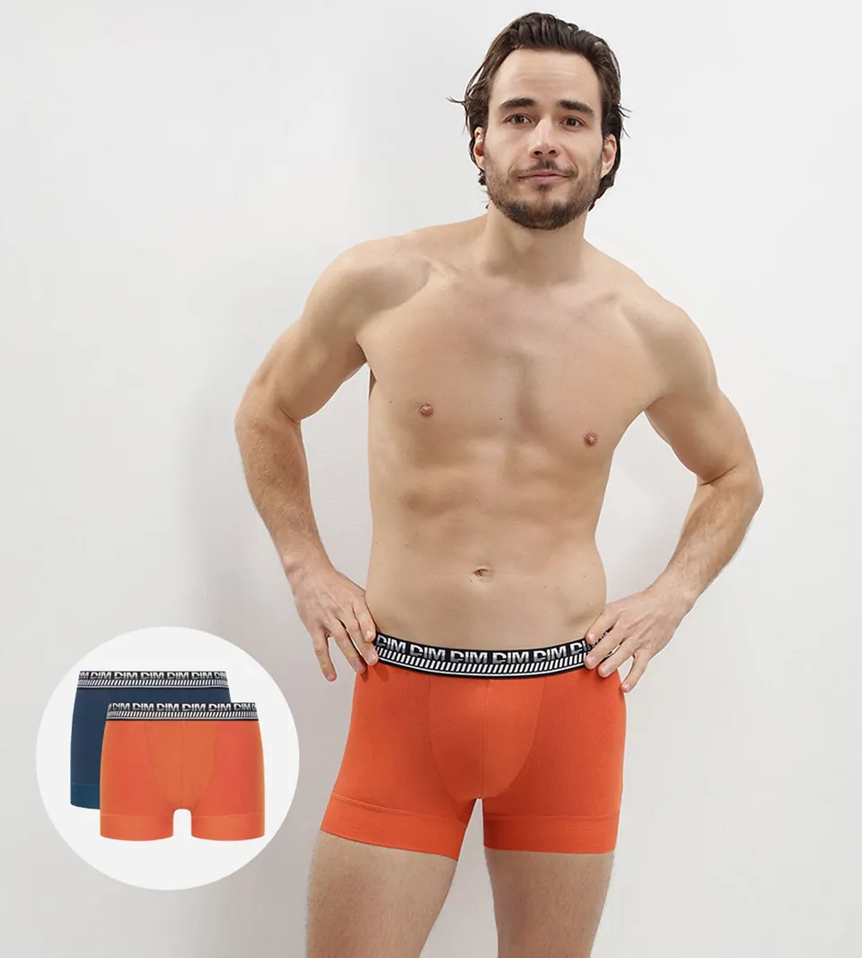 dim-3d-stay-and-fit-lot-de-2-boxers-homme-bleu-klein-orange image 1