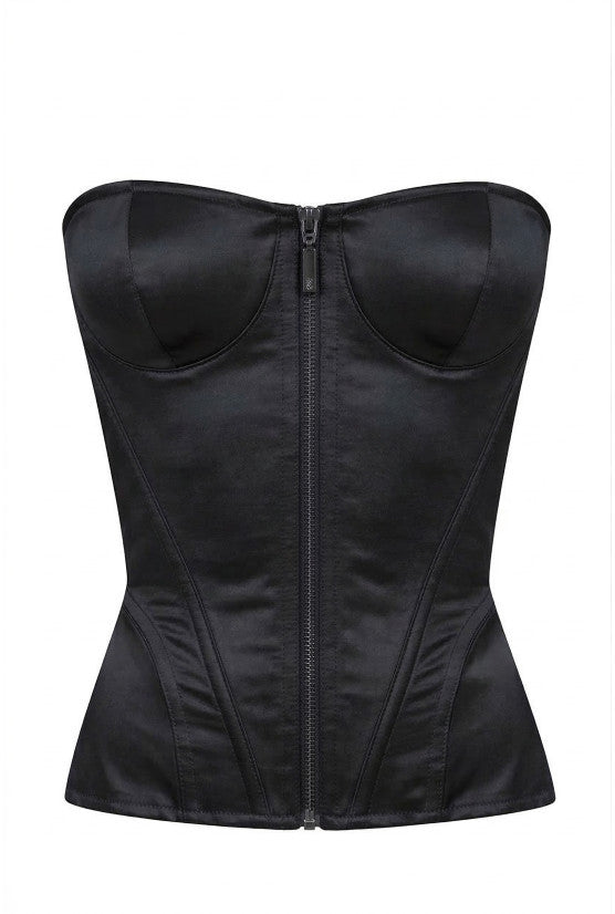 cadolle-corset-aurea-noir-satin-la-age-dos image 1
