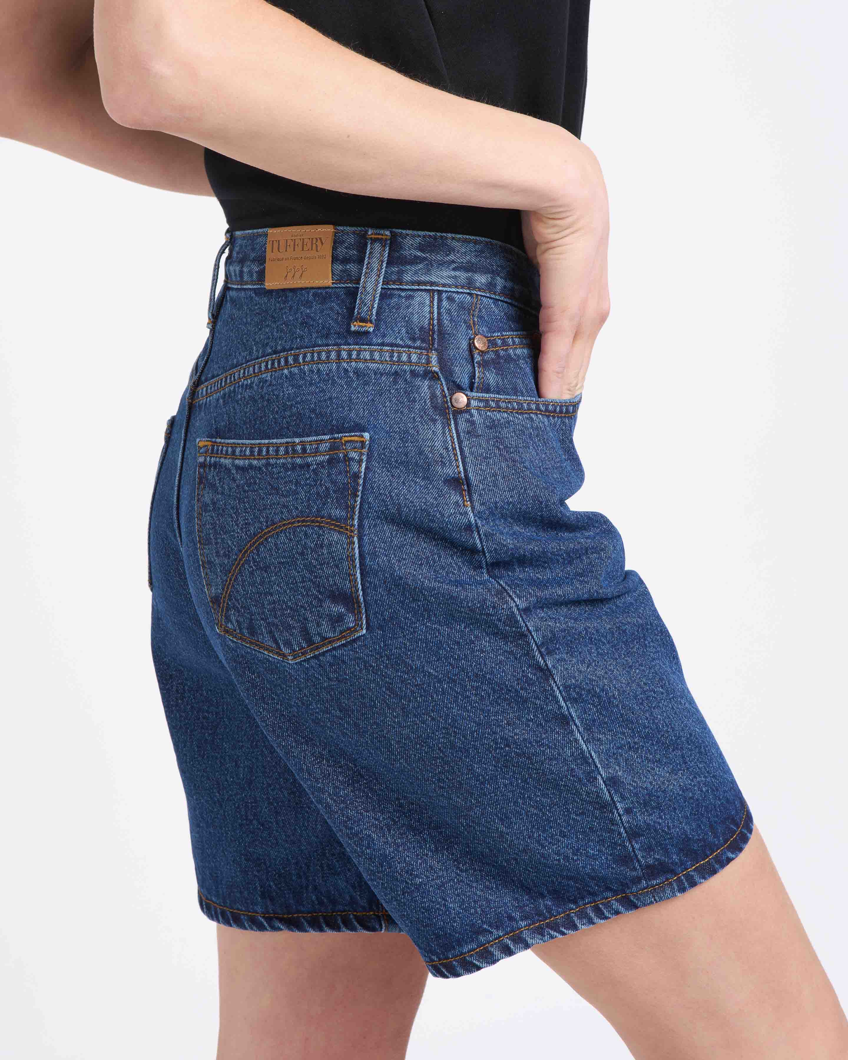atelier-tuffery-aim-short-femme-taille-haute-en-jean-stonewashed image 4