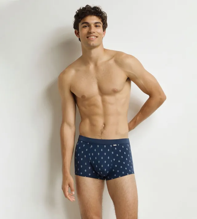 dim-classic-coton-boxer-homme-noir-motifs-gouttes image 1