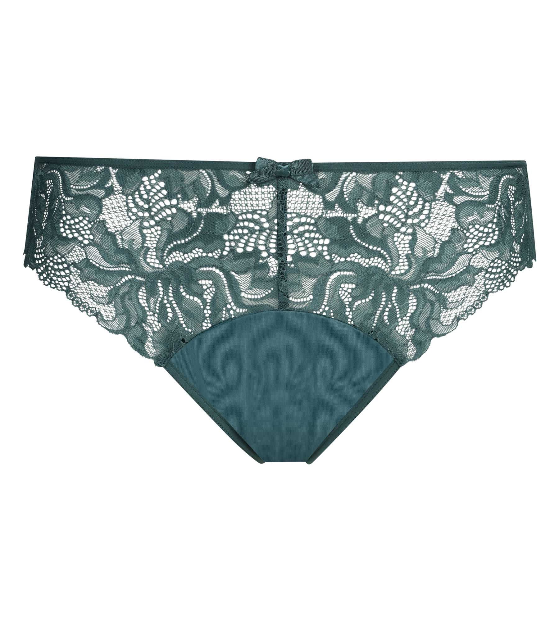 dim-generous-essentiel-culotte-femme-verte-microfibre-dentelle image 5