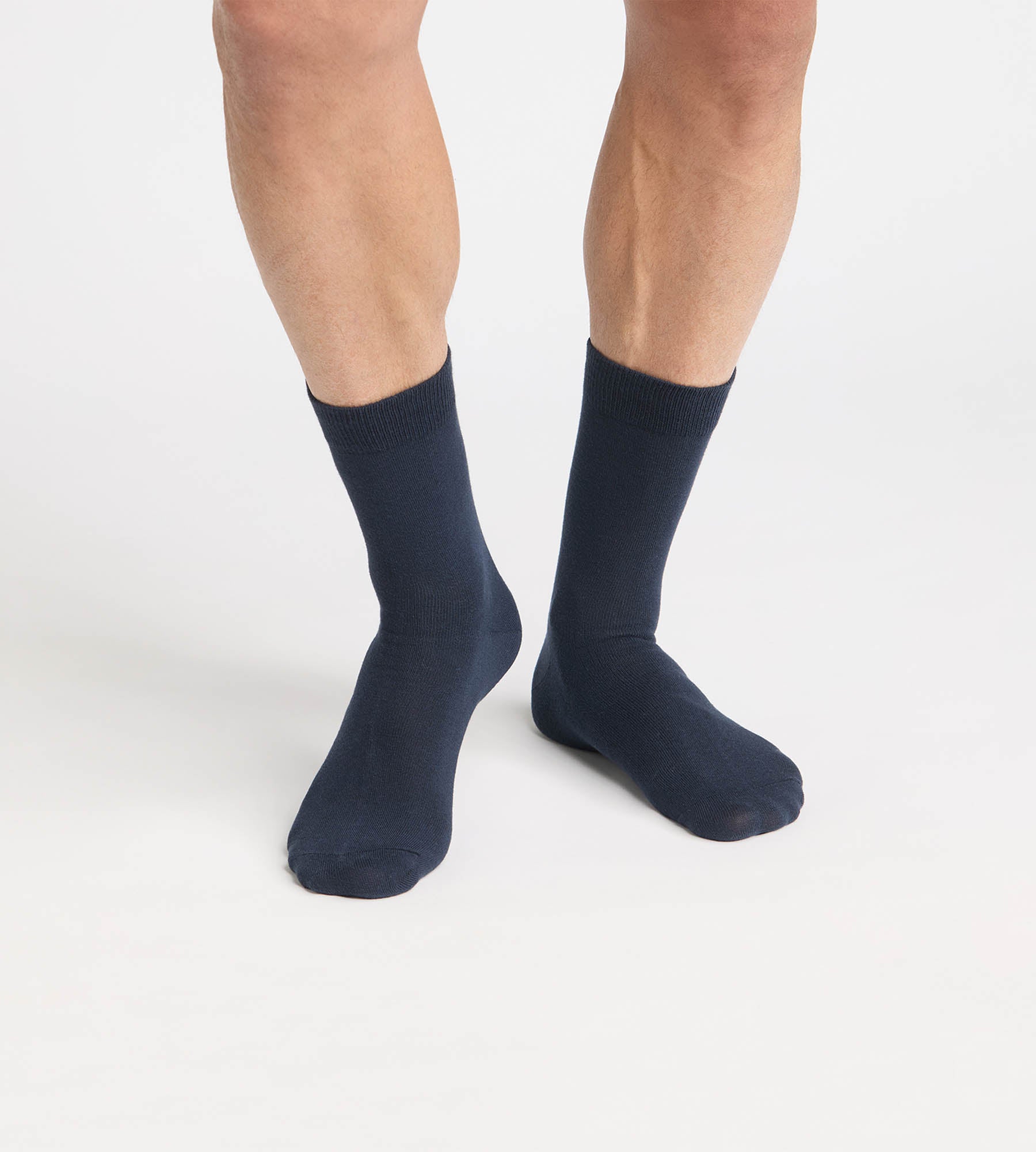 dim-coton-fancy-chaussettes-homme-navy-blue-logo image 1