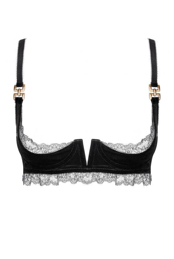 cadolle-soutien-gorge-sein-nu-velours-noir-et-or image 1