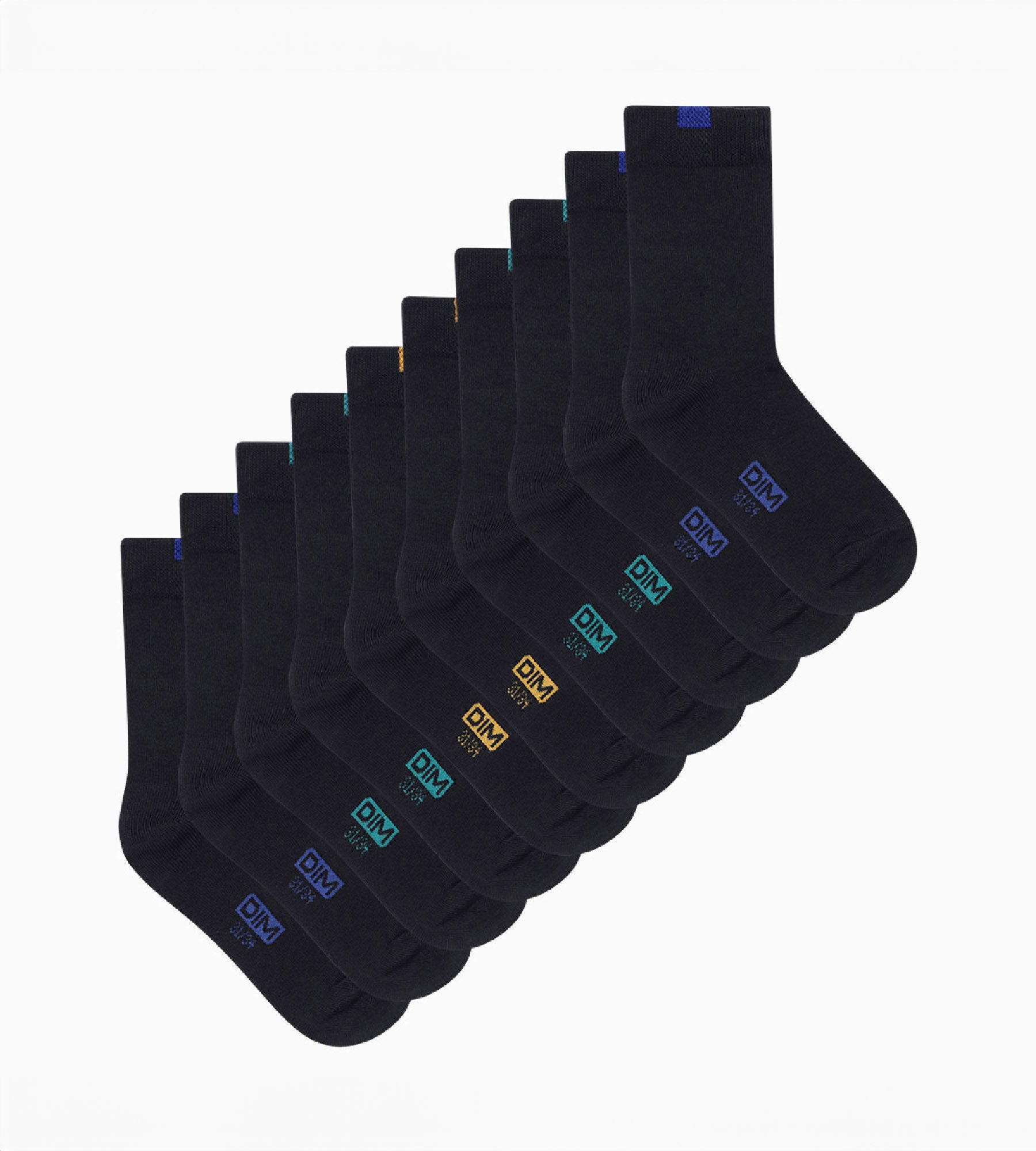 dim-ecodim-chaussettes-enfant-coton-bleu-marine-lot-de-5 image 2