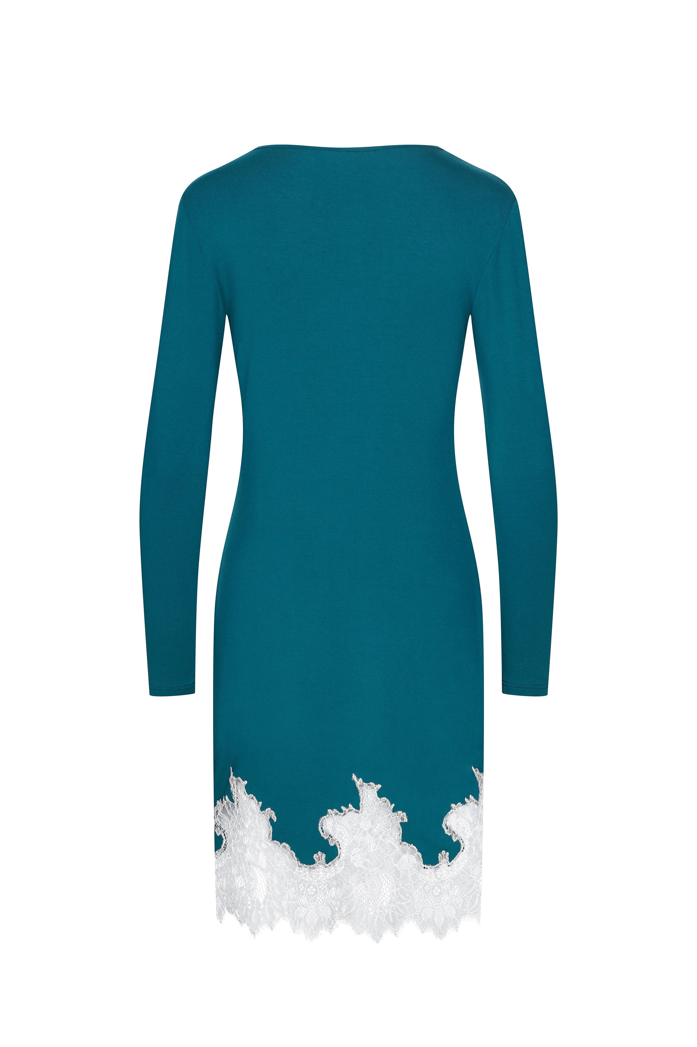 cadolle-chemise-de-nuit-modal-verte-dentelle image 2