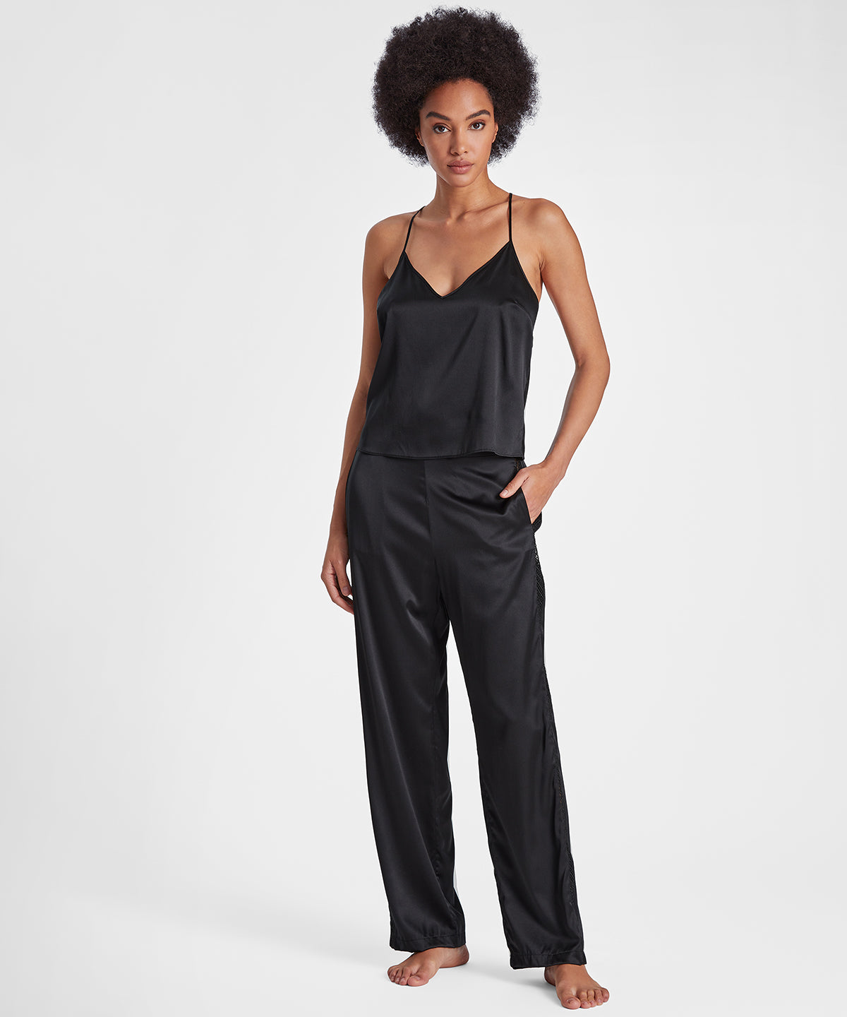 aubade-silk-desire-pantalon-noir-en-soie-stretch-avec-bande-de-guipure image 2