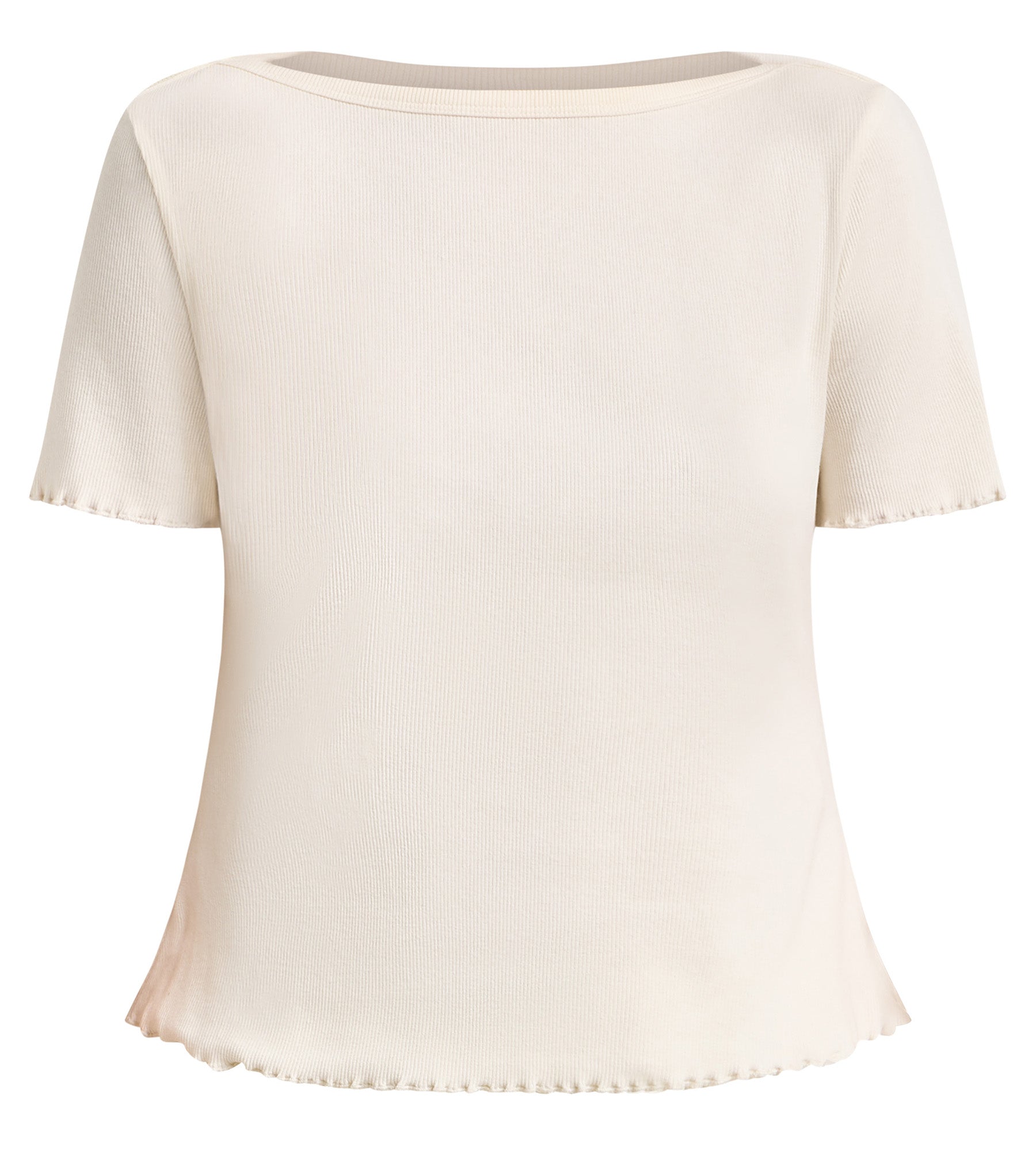 dim-slow-days-fresh-vibes-top-manches-courtes-col-bateau-coton-cru image 4