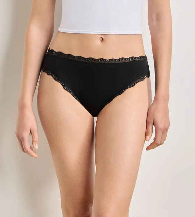 dim-lot-de-2-culottes-femme-daily-coton-dentelle-noir image 1