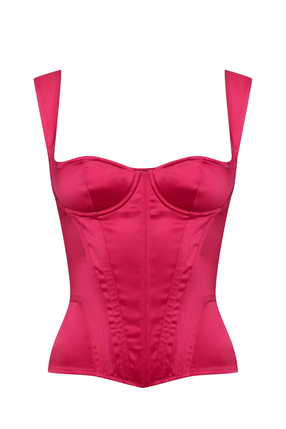 cadolle-daisy-bustier-satin-fuchsia image 1