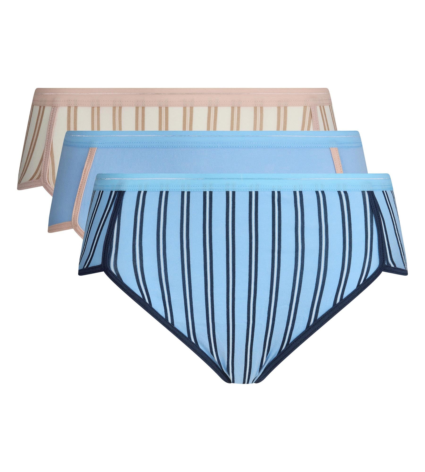 dim-x-in-s-de-la-fressange-lot-de-3-shortys-coton-bleu-p-tale image 5