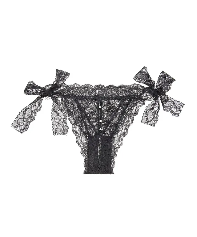 aubade-bo-te-d-sir-ensemble-noir-set-triangle-et-culotte-en-dentelle-taille-uniq image 1