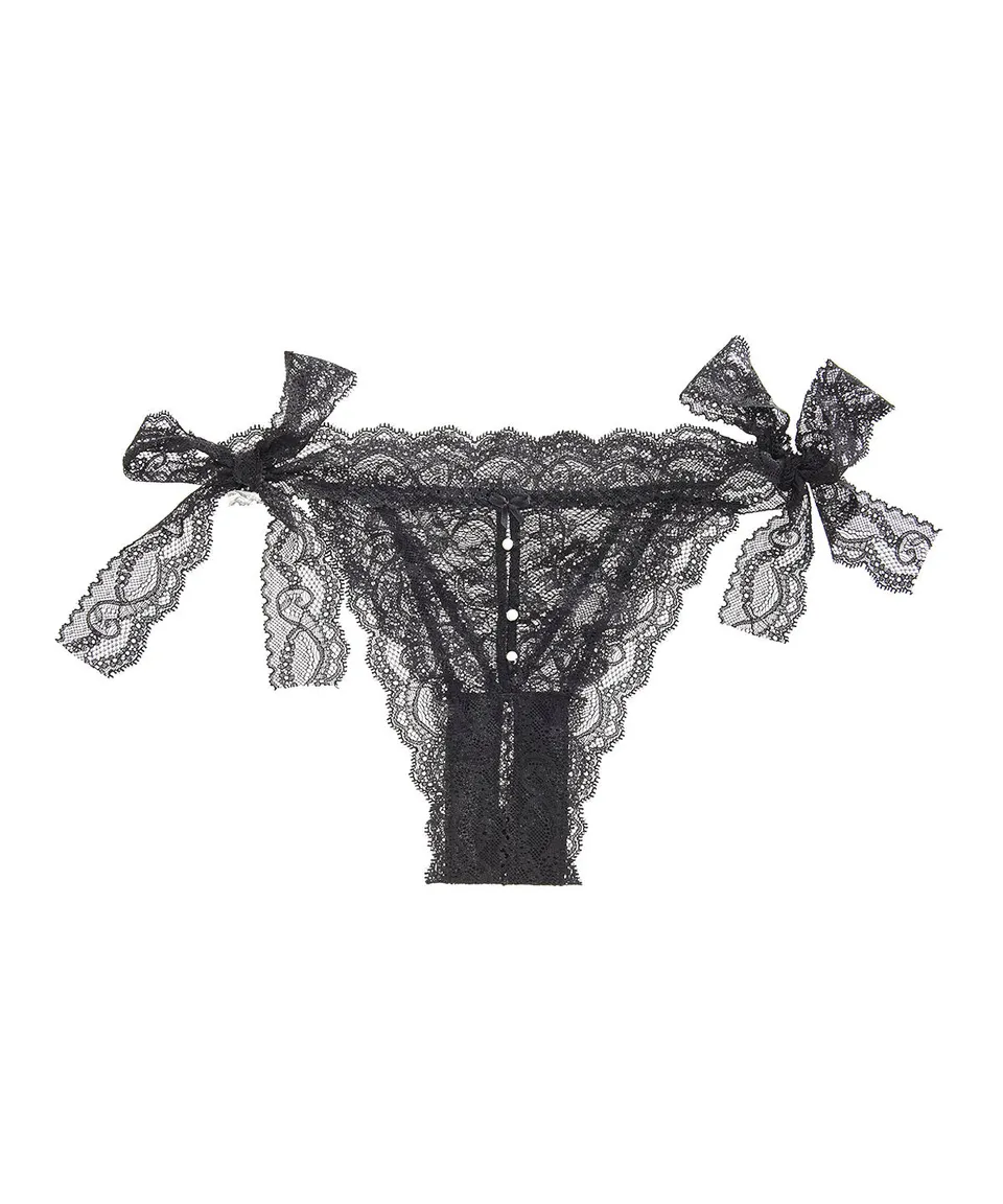 aubade-bo-te-d-sir-ensemble-noir-set-triangle-et-culotte-en-dentelle-taille-uniq image 1