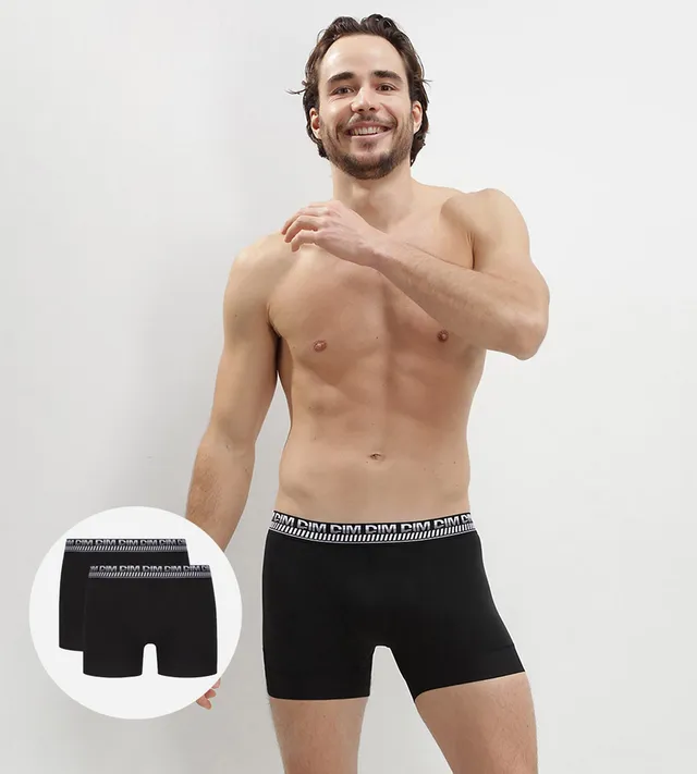 dim-3d-stay-and-fit-lot-de-2-boxers-homme-noirs-en-coton-stretch image 1
