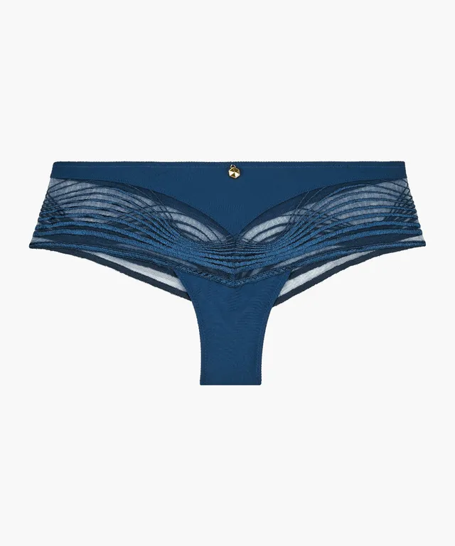 aubade-sumptuous-waves-shorty-imperial-blue-taille-basse-et-broderie image 1