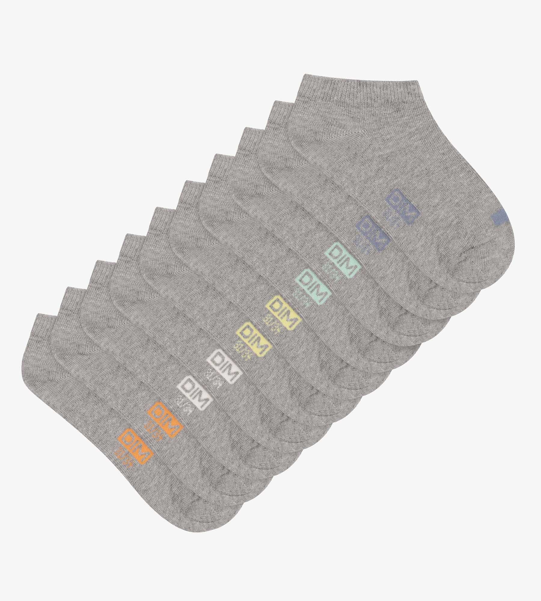 ecodim-lot-de-5-paires-de-socquettes-unisexes-coton-gris image 2