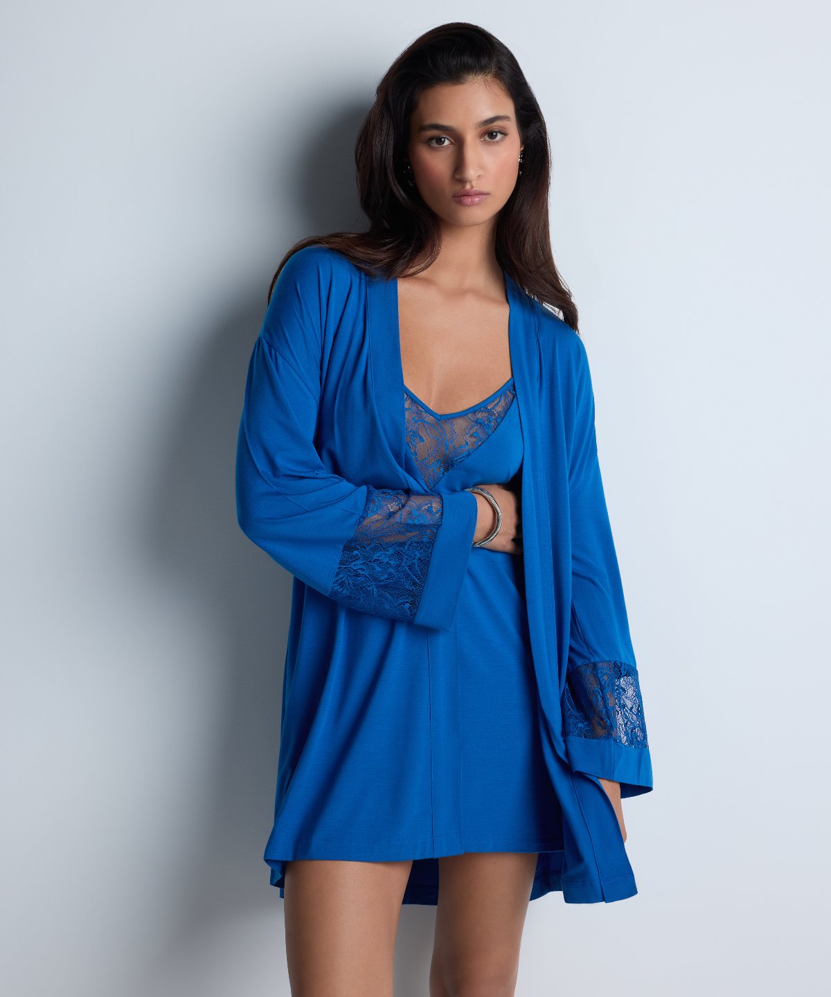 aubade-lazy-days-kimono-sky-blue-en-maille-soie image 3