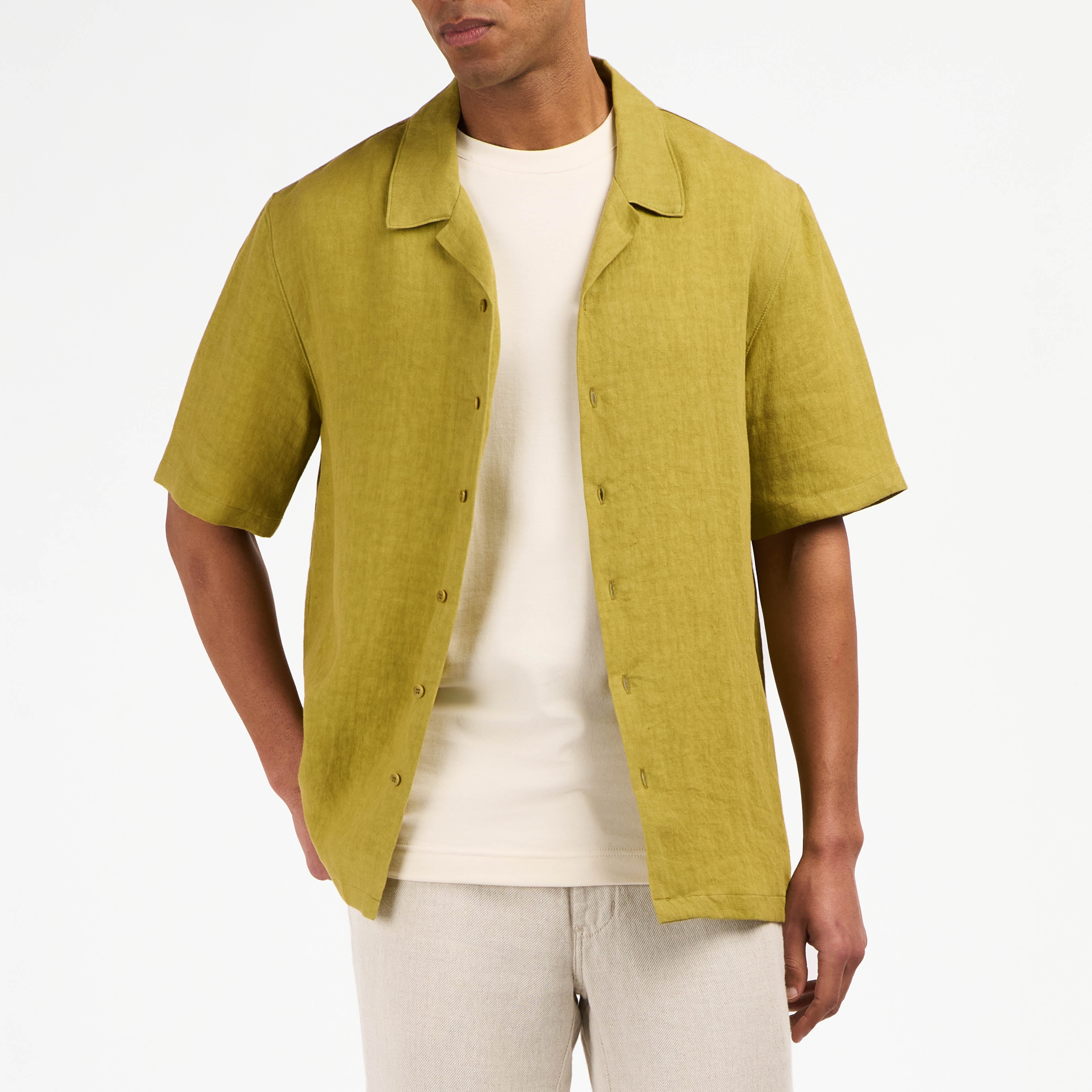 atelier-tuffery-anduze-chemisette-homme-droite-olive-en-lin image 4