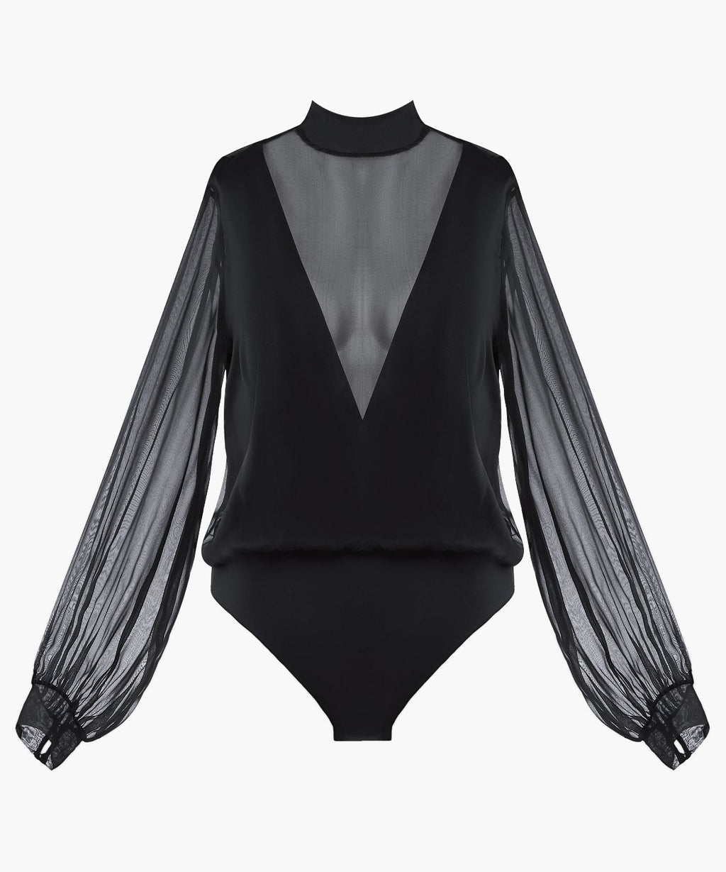 aubade-les-bodys-by-aubade-body-manches-longues-black image 1