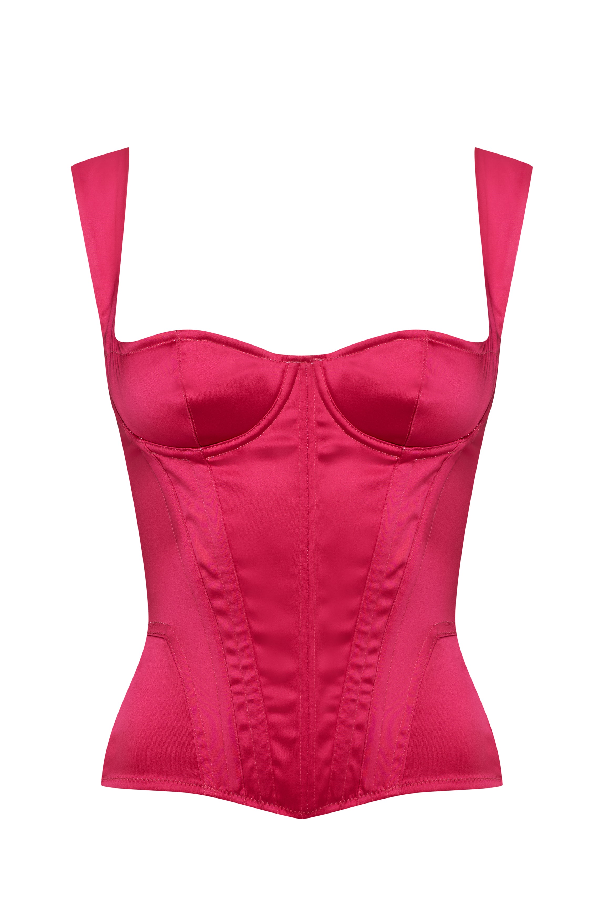 cadolle-daisy-bustier-satin-fuchsia image 1