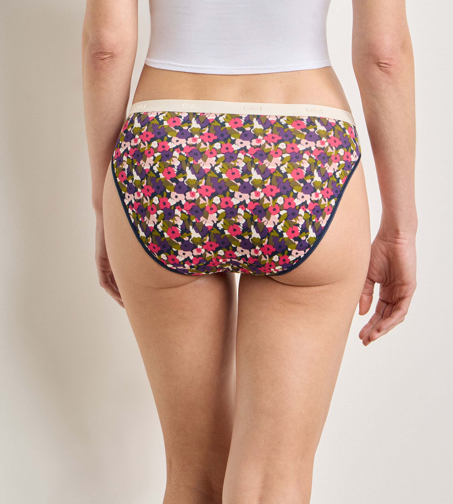 dim-les-pockets-lot-5-culottes-femme-coton-clat-floral image 2