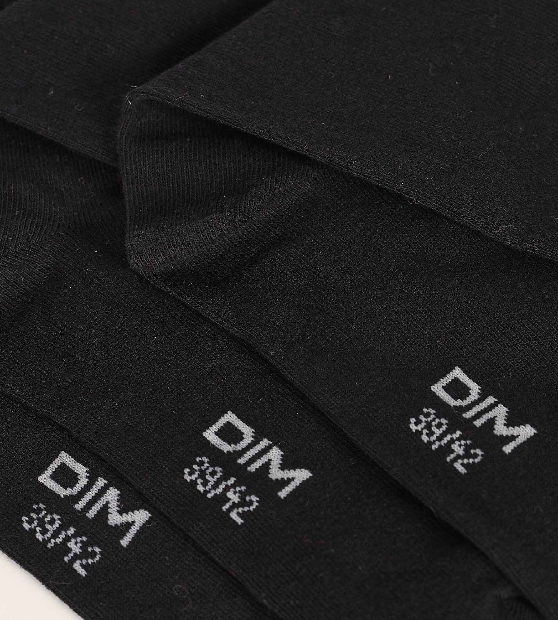 dim-coton-confort-lot-de-3-paires-chaussettes-homme-noir image 3