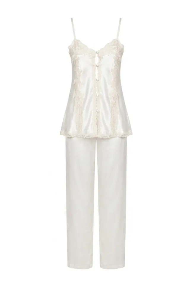 cadolle-eloise-pyjama-soie-ivoire-dentelle-doubl-e-soie image 1