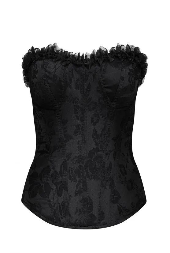 cadolle-diva-corset-noir-satin-broch-la-age image 1