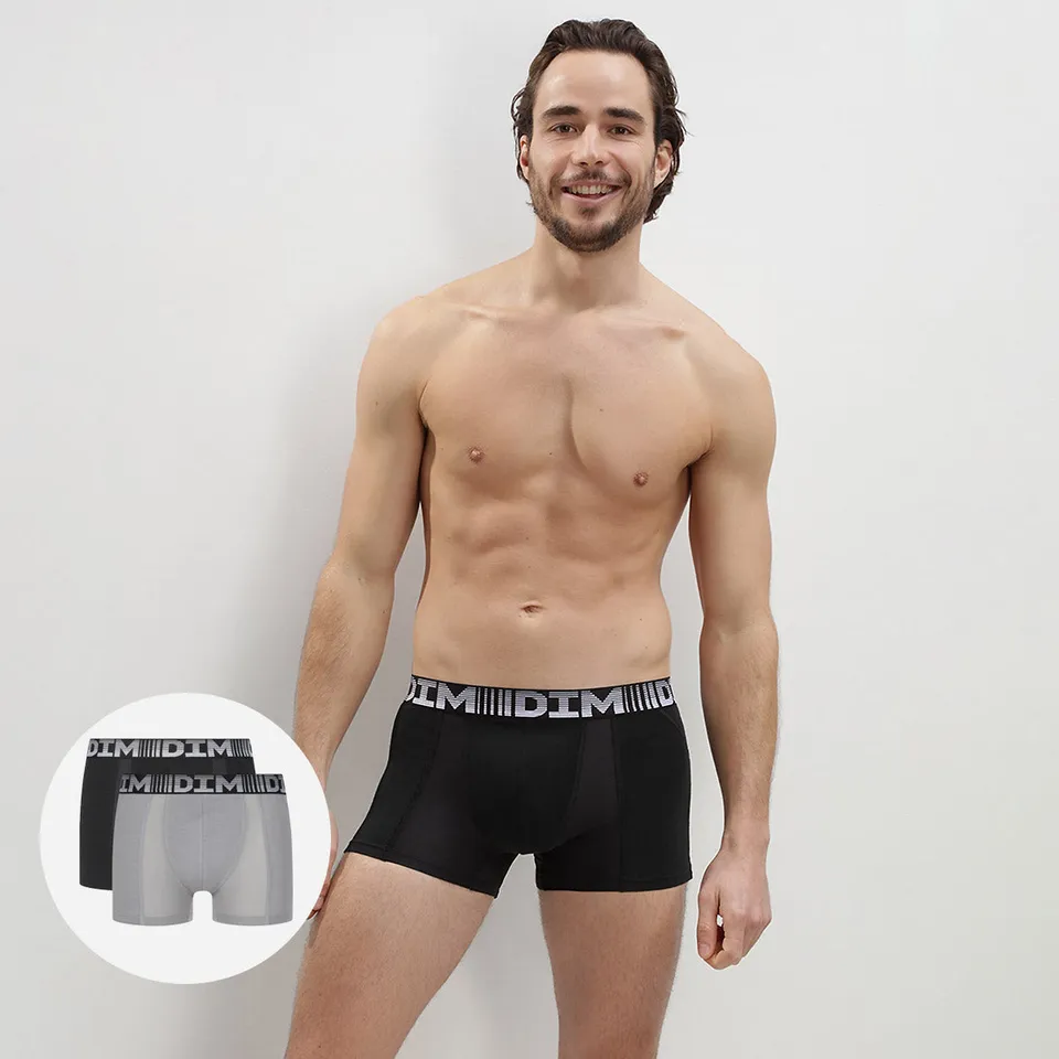 dim-3d-flex-air-lot-de-2-boxers-homme-noir-gris-perle image 1