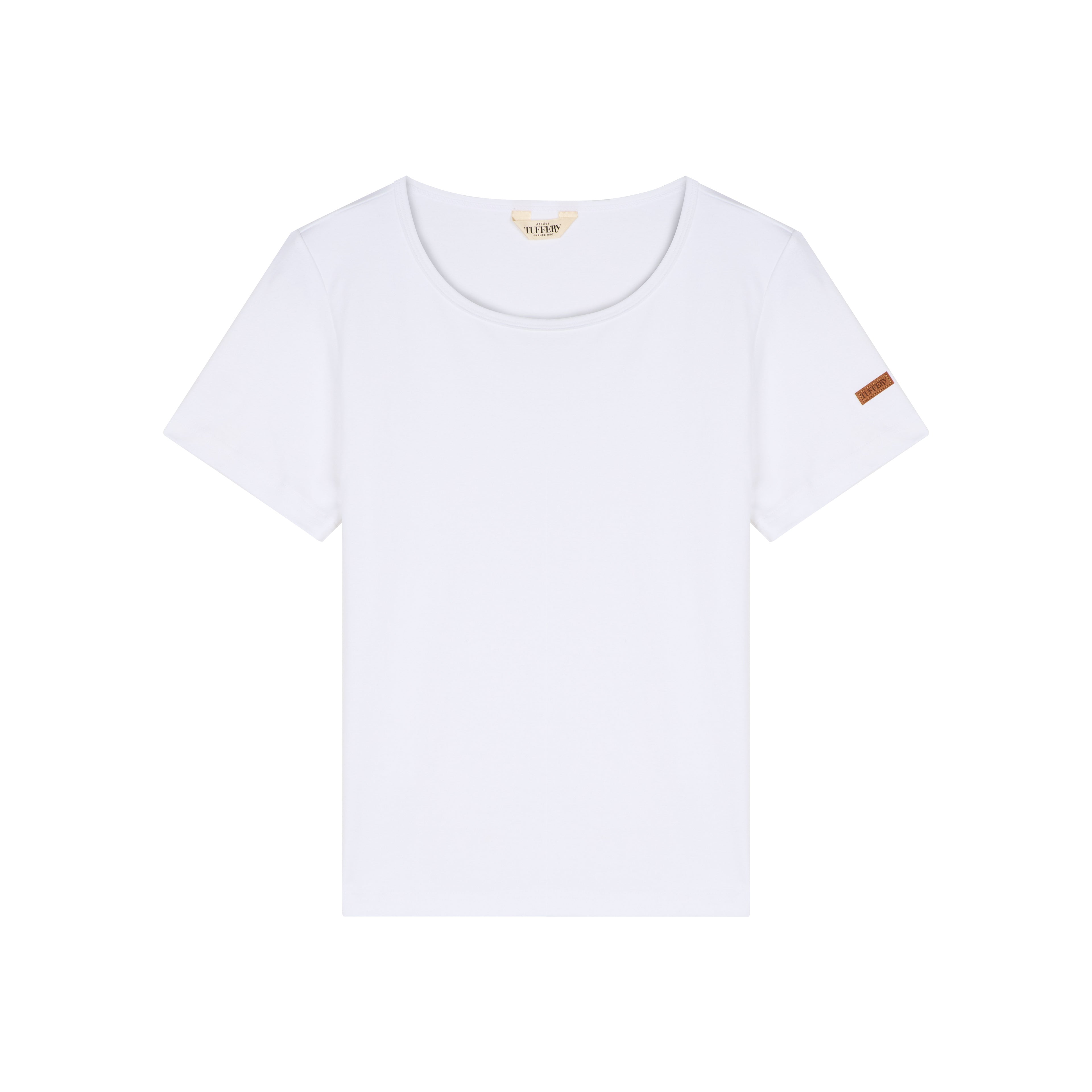 atelier-tuffery-t-shirt-femme-col-rond-blanc-100-coton-bio image 1