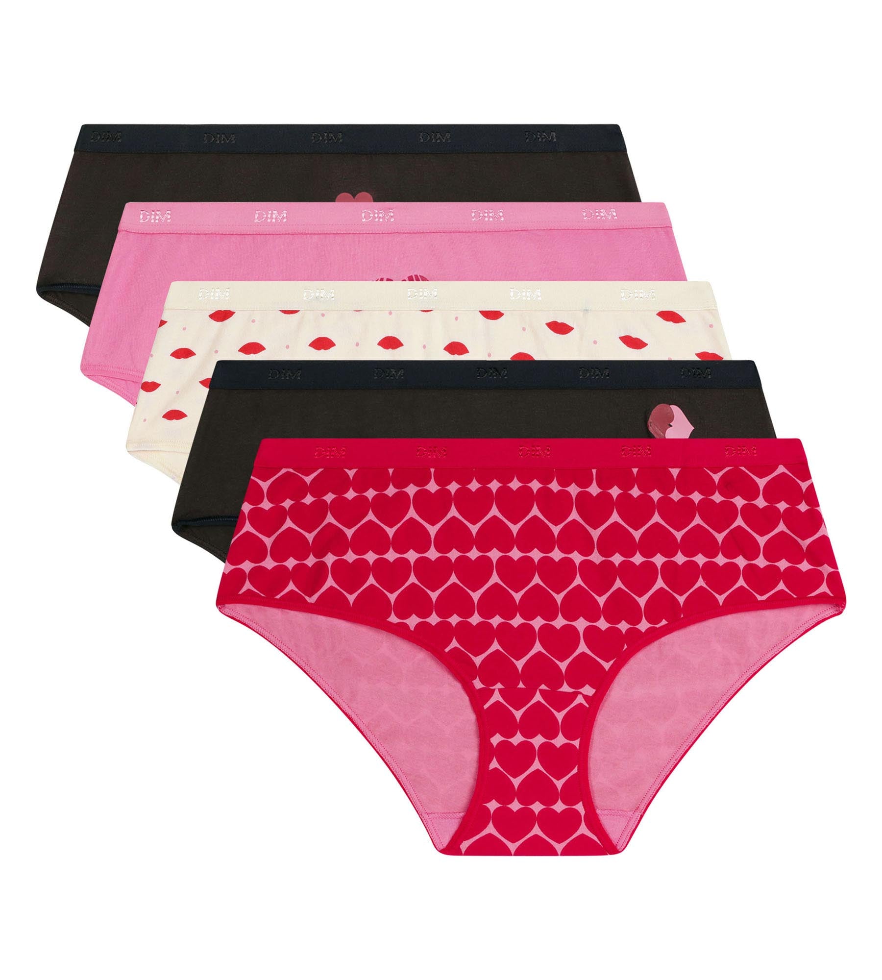 dim-les-pockets-lot-de-5-boxers-femme-coton-stretch-c-ur image 5