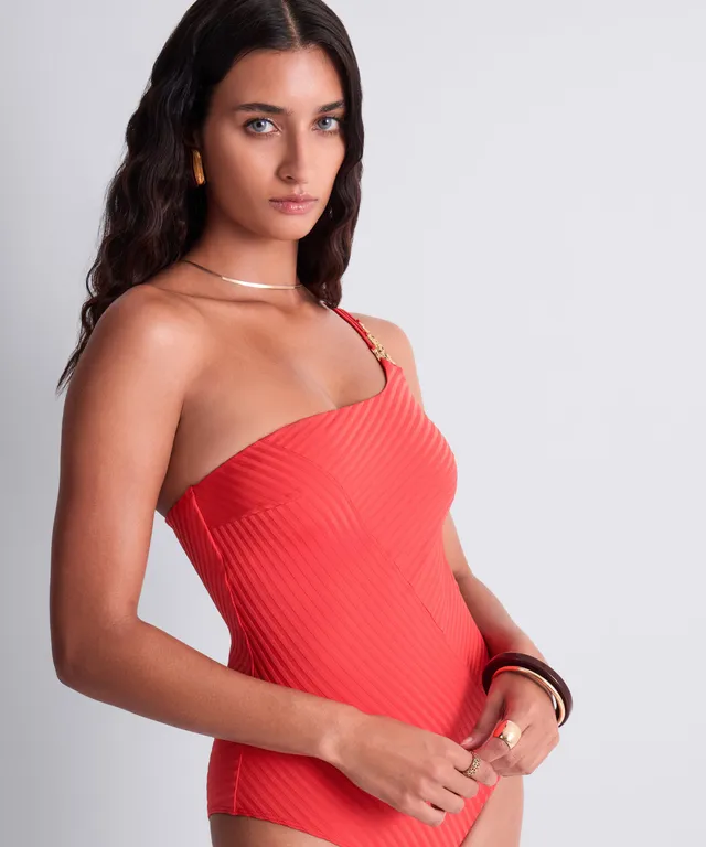 aubade-sun-pop-maillot-une-pi-ce-asym-trique-corail-2 image 1