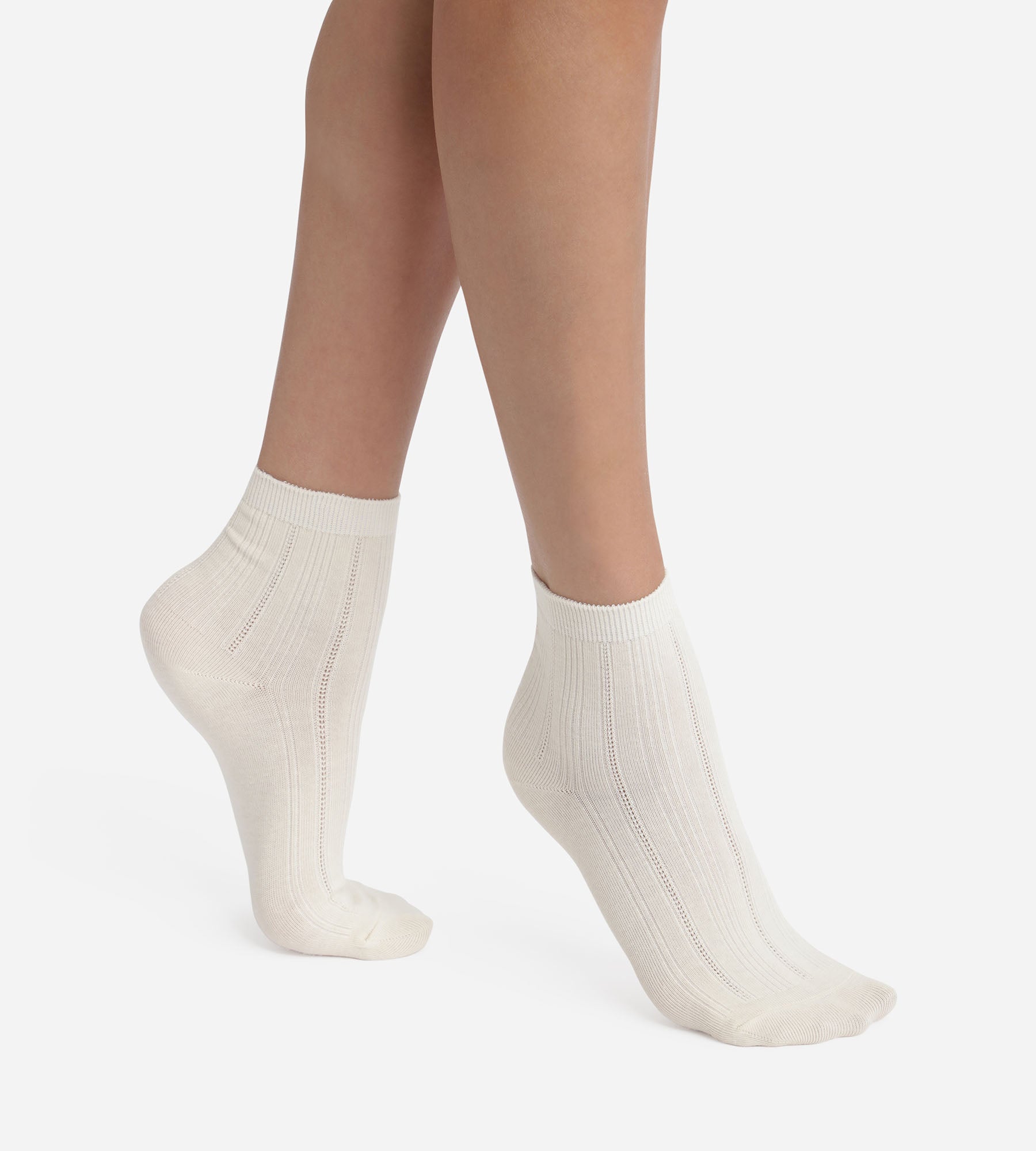 dim-la-mode-chaussettes-femme-coton-pointelle-ivoire image 1