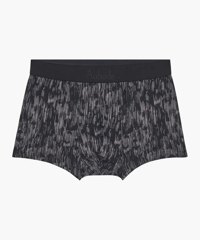 aubade-homme-boxer-scratches-imprim-gris-sur-noir image 1