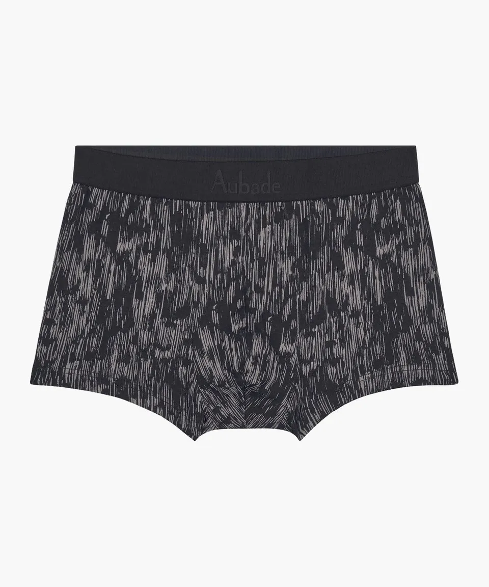 aubade-homme-boxer-trunks-scratches-gris-noir image 1