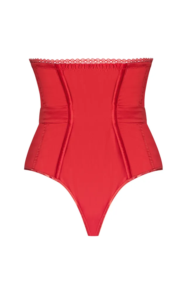 cadolle-gilian-culotte-taille-haute-satin-rouge image 1