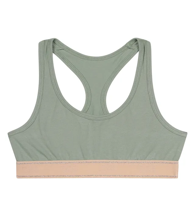 dim-sport-brassi-re-fille-vert-sauge-et-rose-paillet image 1