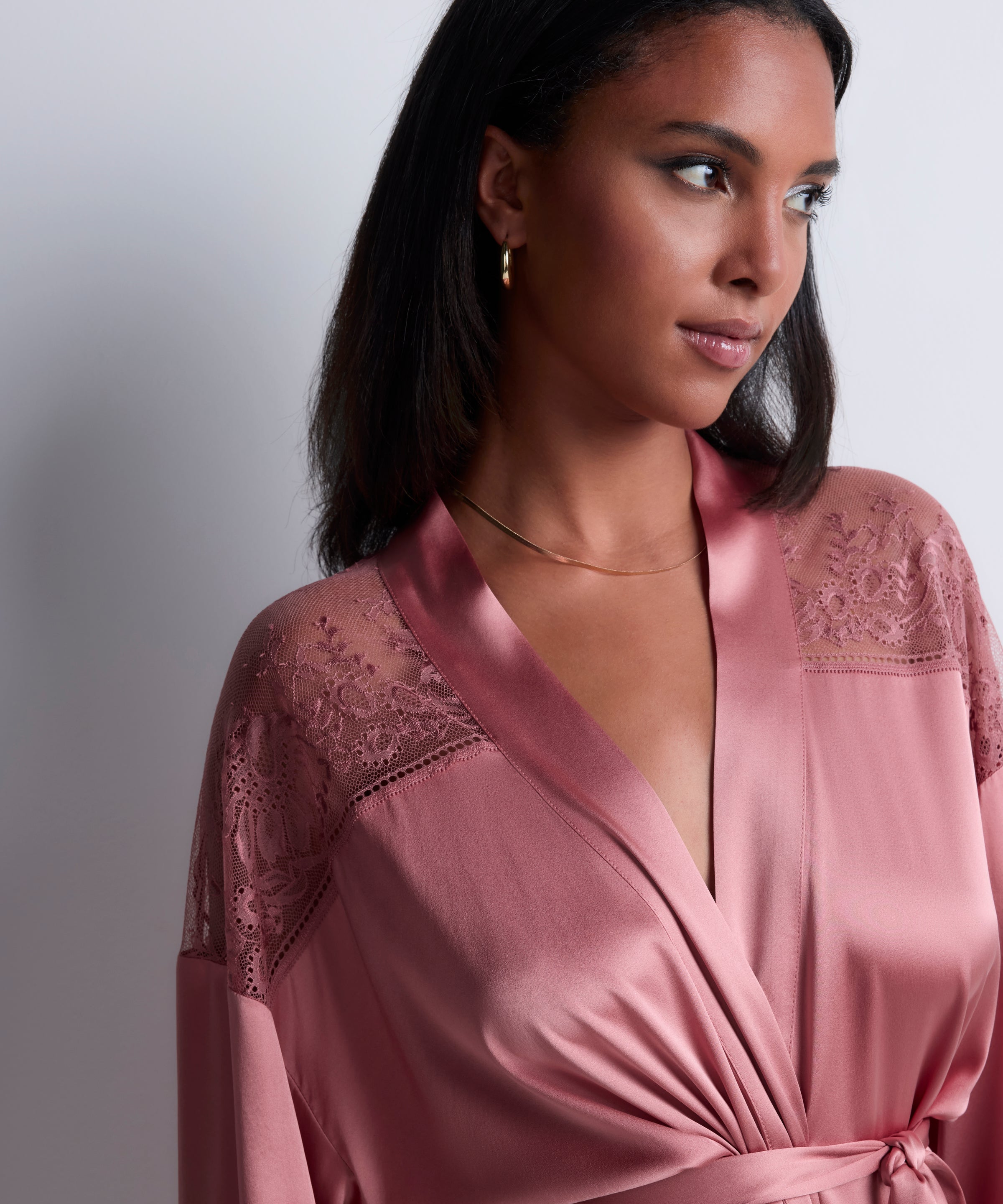 aubade-midnight-whisper-kimono-warm-pink-soie-dentelle image 6