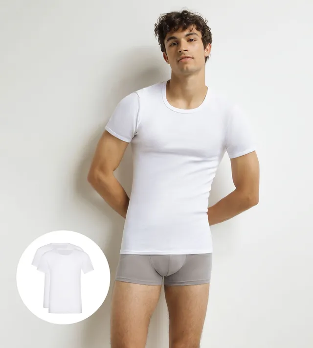 dim-ecodim-lot-de-2-t-shirts-homme-coton-blanc-col-rond image 1