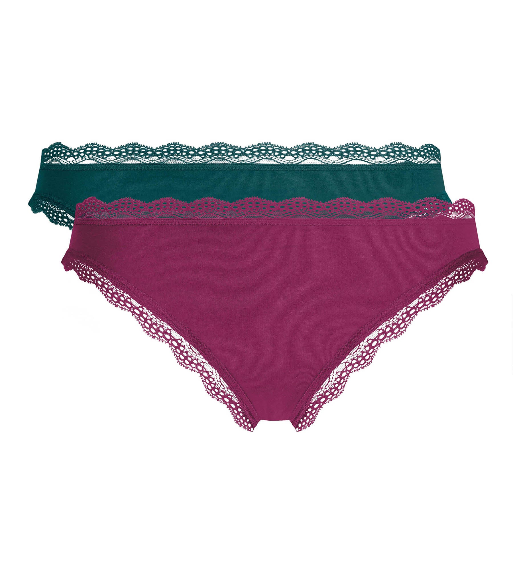 dim-daily-coton-dentelle-lot-de-2-culottes-rose-meraude image 5