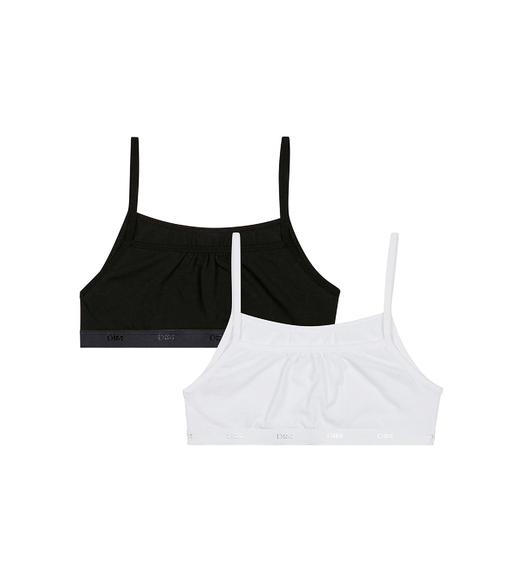 dim-lot-de-2-brassi-res-filles-pockets-ecodim-noir-blanc image 1