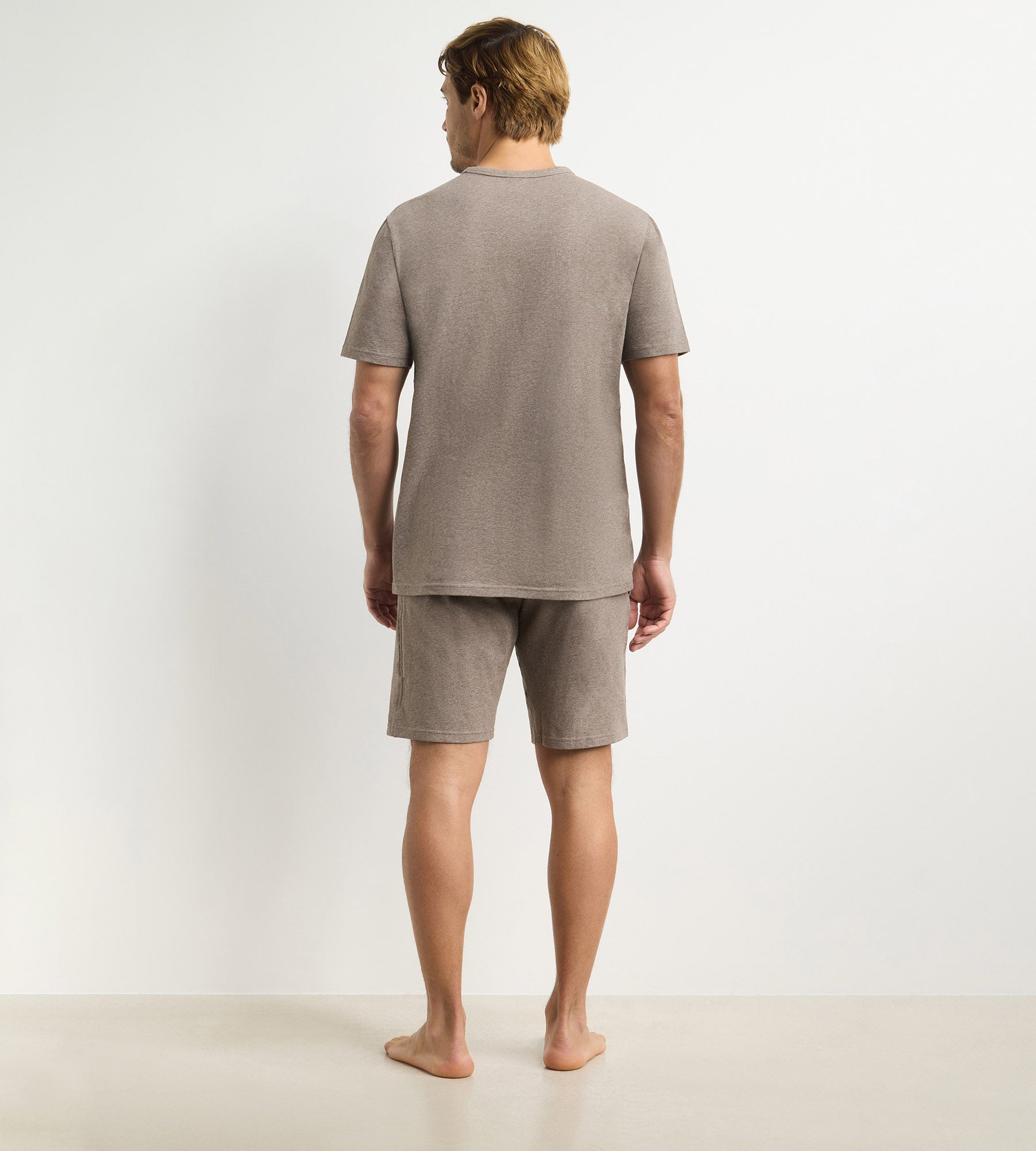 dim-jersey-elastane-ensemble-pyjama-short-homme-marron-m-lange image 2