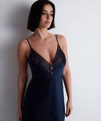 aubade-midnight-whisper-longue-nuisette-evening-blue image 5