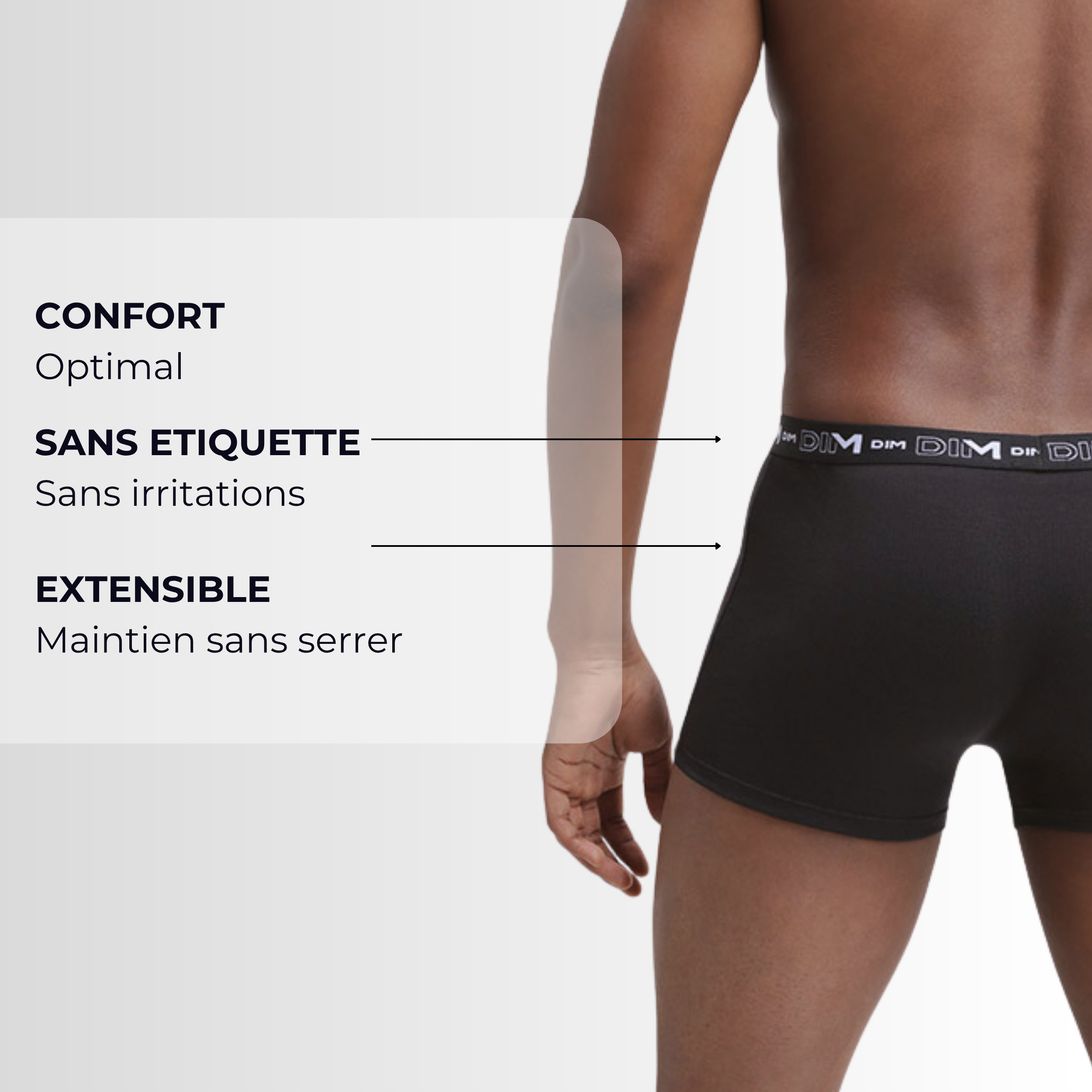 dim-coton-stretch-lot-de-3-boxers-homme-noir-uni image 5